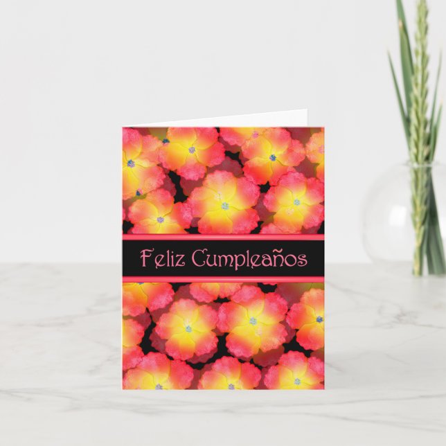 Happy Birthday Spanisch mit Blindfarben innen Karte (Vorderseite)