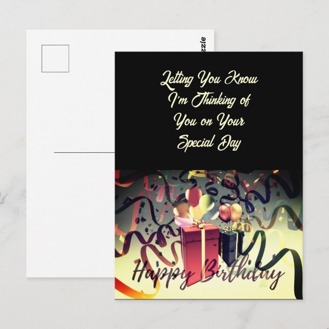 Happy Birthday Special Day Postcard Postkarte (Vorne/Hinten)
