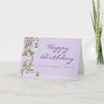 Happy Birthday Special Friend Morning Glory Flower Karte<br><div class="desc">Send a special friend happy birthday wishes with this card featuring watercolor morning glory flowers and a touch of white lace patterning.</div>