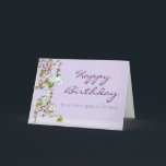 Happy Birthday Special Friend Morning Glory Flower Karte<br><div class="desc">Send a special friend happy birthday wishes with this card featuring watercolor morning glory flowers and a touch of white lace patterning.</div>