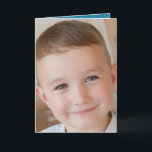 Happy Birthday Special Grandson Blue Foto Karte<br><div class="desc">Ersetzen Sie das Foto auf der Vorderseite. Fügen Sie Ihre Nachricht hinzu.
Herzlichen Glückwunsch zum Geburtstag.
Innenausstattung in Blau und Weiß.</div>
