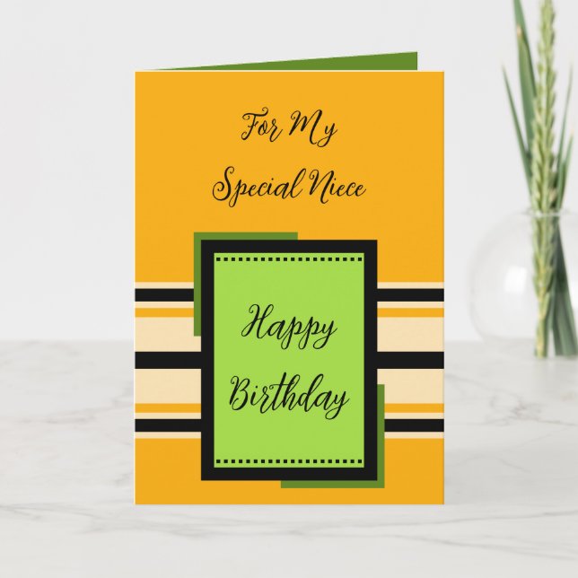 Happy Birthday Special Niece Orange Karte (Vorderseite)