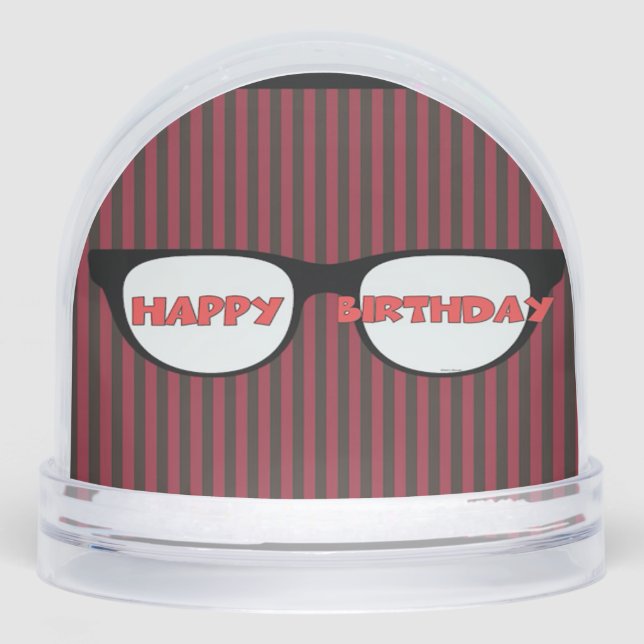 Happy Birthday Spectacles Schneekugeln (Vorderseite)
