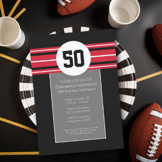 Happy Birthday Sports Jersey Streifen Name und Alt Einladung