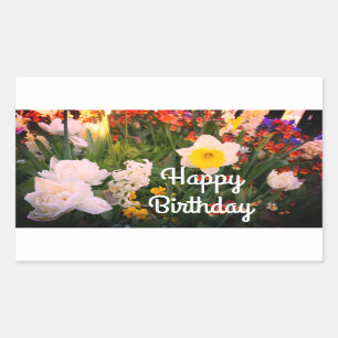 Happy Birthday Spring Flowers #1-1 Stickers
