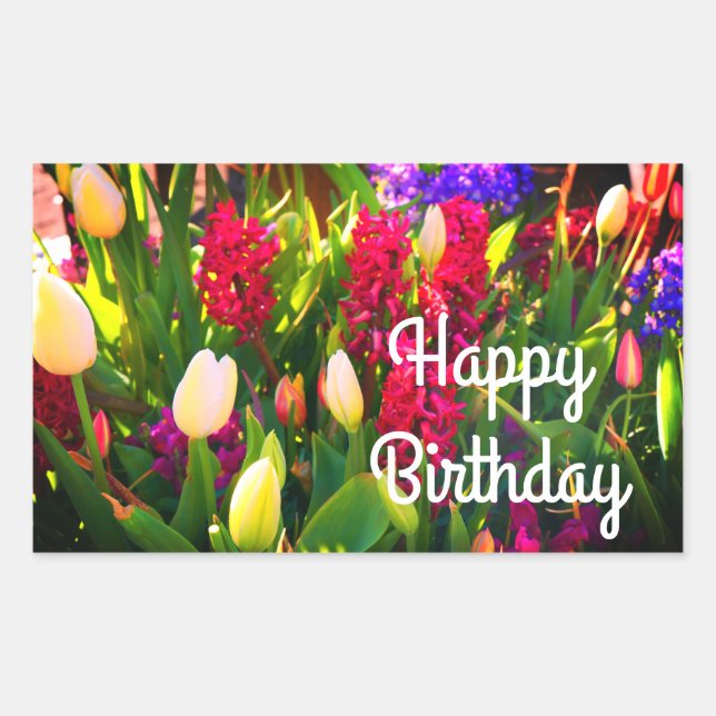 Happy Birthday Spring Flowers #5 Stickers (Vorderseite)