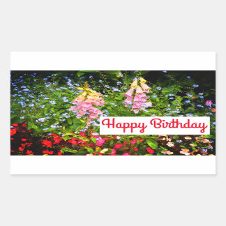 Happy Birthday Spring Flowers #7-2 Stickers