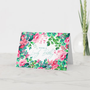 Happy Birthday Spring Summer Garden Floral Karte