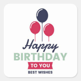 Happy Birthday Square Sticker