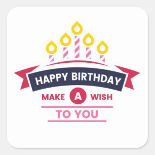 Happy Birthday Square Sticker