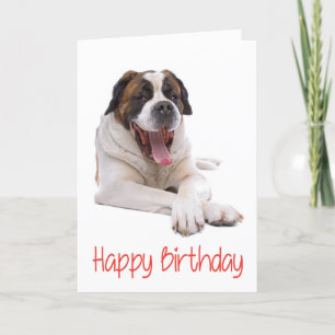 Happy Birthday St Bernard Welpe Hund Grußkarte Karte