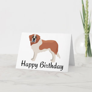 Happy Birthday St Bernard Welpe Hund Saint Bernard Karte