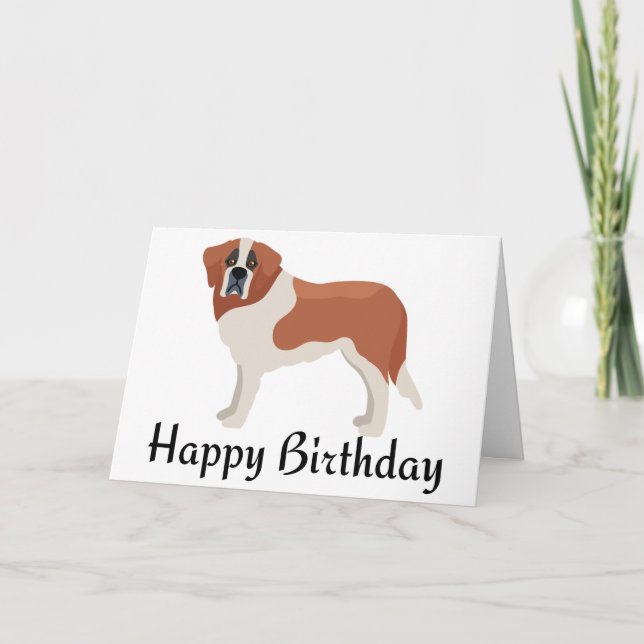 Happy Birthday St Bernard Welpe Hund Saint Bernard Karte (Vorderseite)