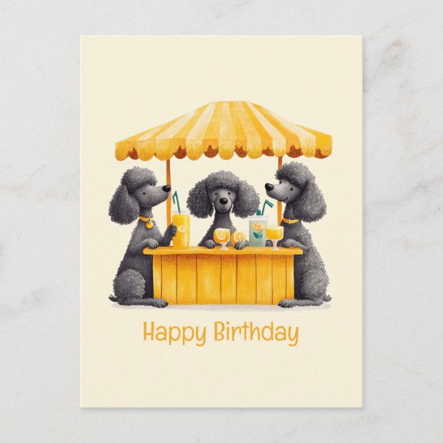 Happy Birthday Standard Poodle Hunde Lemonade Stan Postkarte (Vorderseite)