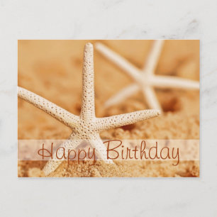 Happy Birthday Starfish Postcard Postkarte