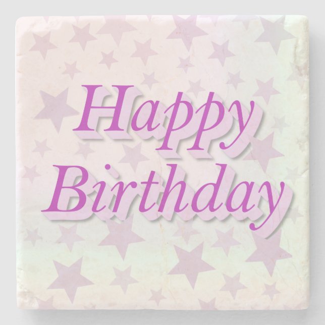 Happy Birthday!! Steinuntersetzer (Vorderseite)