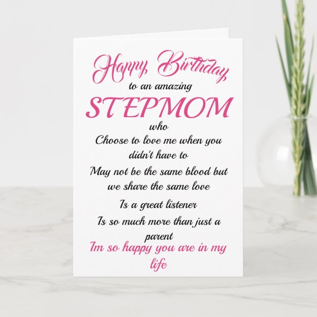 Happy Birthday Stepama Black Pink Typografy Card Karte (Vorderseite)
