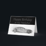 Happy Birthday Stepfather Classic Cars Vehicles Karte<br><div class="desc">You may be a year older but you're still a classic.  Happy Birthday Stepfather  for the one that loves cars,  sells cars or works on cars</div>
