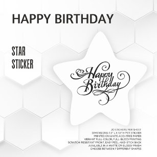 Happy Birthday Stern-Aufkleber