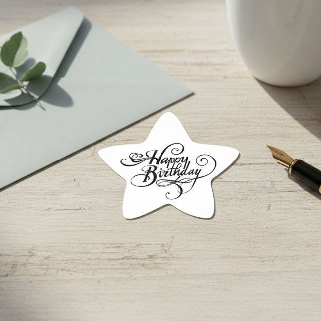 Happy Birthday Stern-Aufkleber (Happy Birthday Star Sticker)
