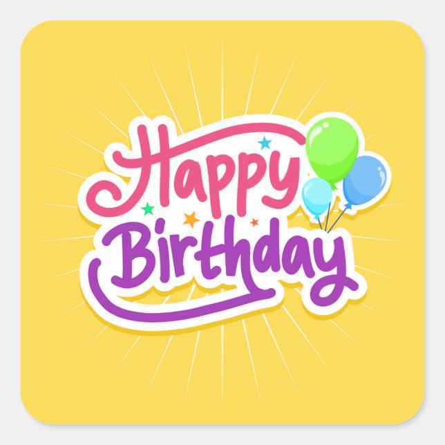 Happy Birthday Sticker (Vorderseite)
