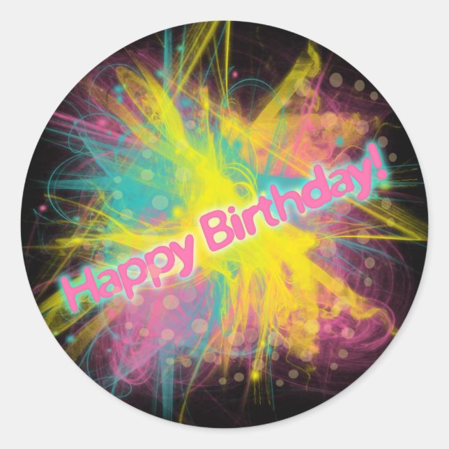 Happy Birthday Sticker (Vorderseite)