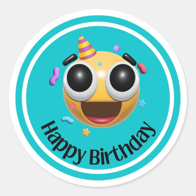 Happy Birthday Sticker (Vorderseite)