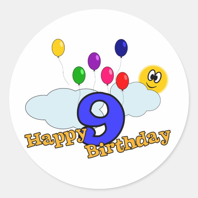 Happy Birthday Sticker (Vorderseite)