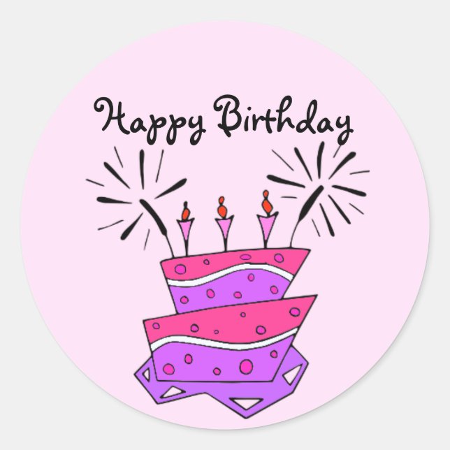 Happy Birthday Sticker (Vorderseite)