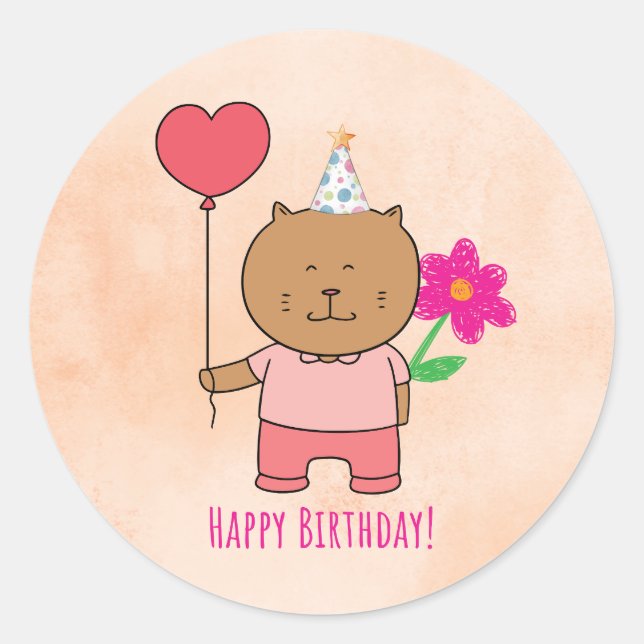 Happy Birthday Sticker (Vorderseite)