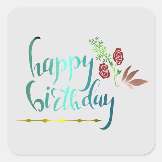 Happy Birthday Sticker (Vorderseite)