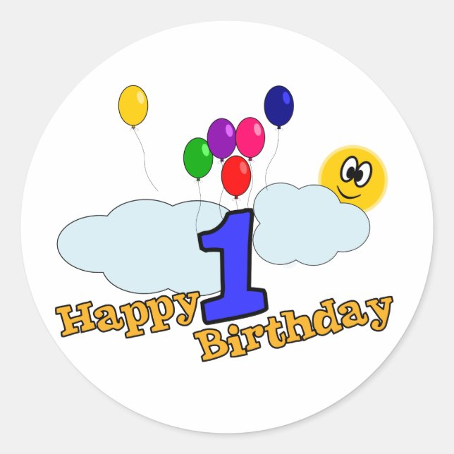 Happy Birthday Sticker (Vorderseite)