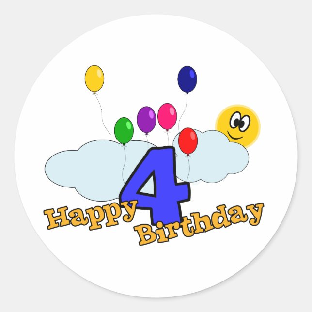 Happy Birthday Sticker (Vorderseite)