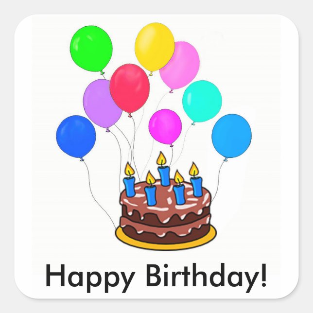 Happy Birthday Sticker (Vorderseite)