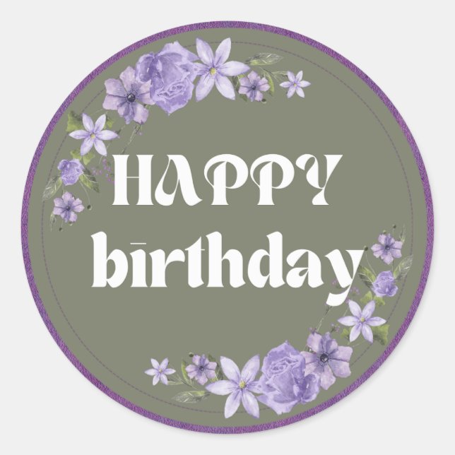 Happy Birthday Sticker (Vorderseite)