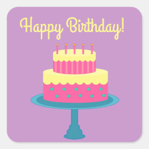 Happy Birthday Sticker mit Cake
