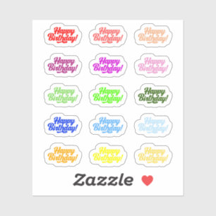 Happy Birthday Stickers Aufkleber