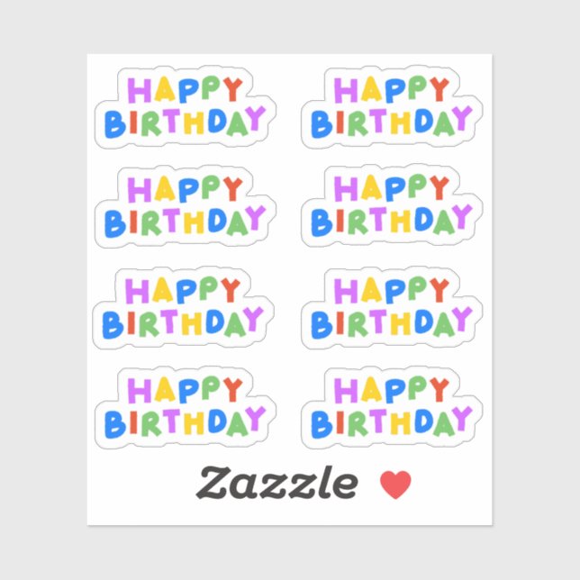 Happy Birthday Stickers Aufkleber (Blatt)