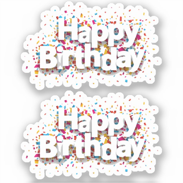 Happy Birthday Stickers Aufkleber (Vorderseite)