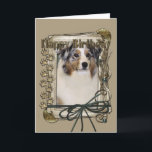 Happy Birthday - Stone Paws - Australian Shepherd Karte<br><div class="desc">What could say Happy Birthday better than this Australian Shepherd Dog helping you to celebrate!</div>