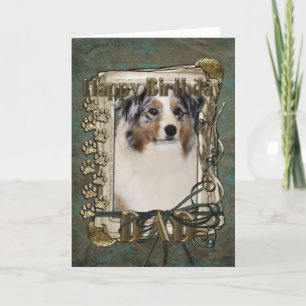Happy Birthday - Stone Paws Australian Shepherd Va Karte