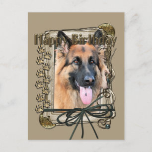 Happy Birthday - Stone Paws - German Shepherd Postkarte