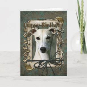 Happy Birthday - Stone Paws - Whippet Karte