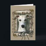 Happy Birthday - Stone Paws - Whippet Karte<br><div class="desc">What could say Happy Birthday better than this Whippet Dog helping you to celebrate!</div>