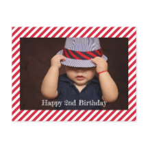 Happy Birthday | Streifen Foto Personalisierte Kar