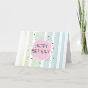 Happy Birthday Stripe Card Dankeskarte