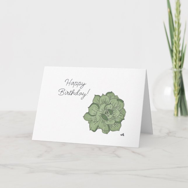 Happy Birthday Succulent 1 Card Dankeskarte (Vorderseite)