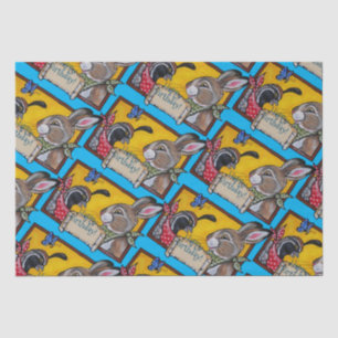 Happy Birthday Südwest Rabbit Quail Colorful Kind Seidenpapier