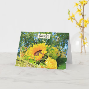 Happy Birthday Sunflower Personalize Name Karte