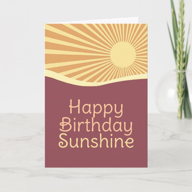Happy Birthday Sunshine Hills V2 Grußkarte Karte (Vorderseite)